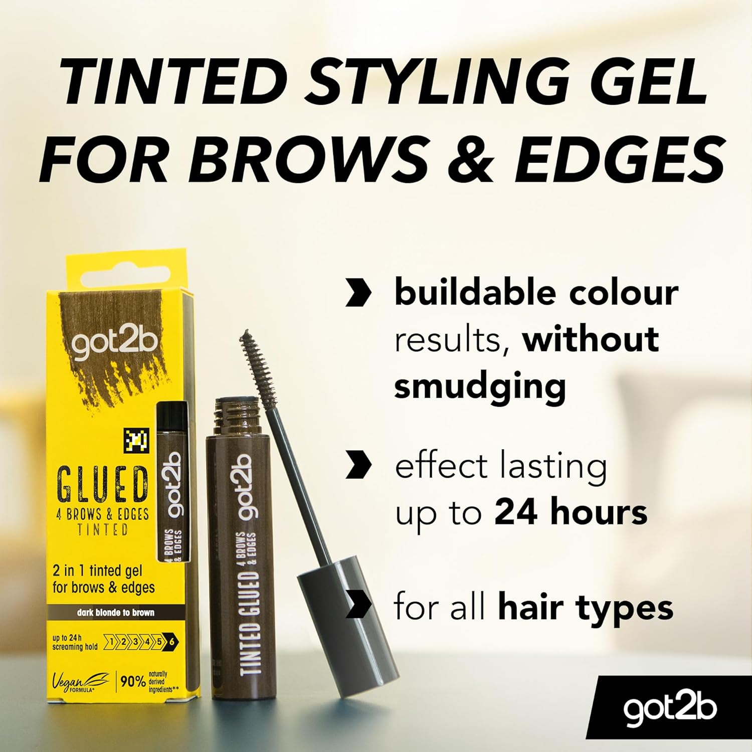 got2b Glued 4 Brows and Edges Tinted Gel Dark Blonde to Brown 16ml ingredients and product information