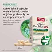 Jarrow Formulas Jarro-Dophilus EPS 10 billion CFU probiotic capsules usage instructions 60 count