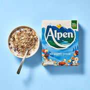 Alpen No Added Sugar Muesli Recipe 950g cereal pack served as a breakfast cereal