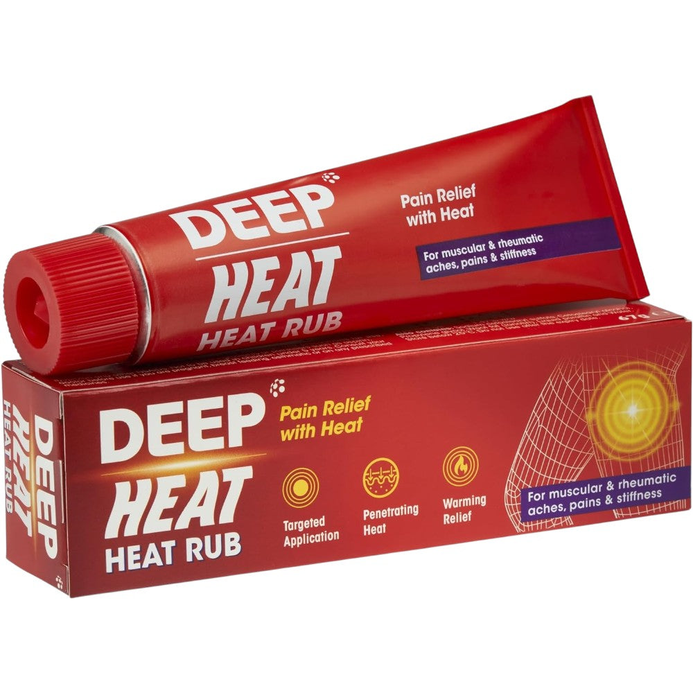 Deep Heat Heat Rub, tube and carton packaging, no flavour, 67g & tube
