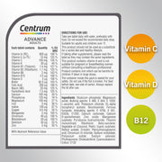 Supplement facts panel showing 24 nutrient list.