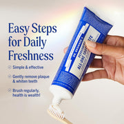 Dr. Bronner's Peppermint Fluoride Free Toothpaste 105ml tube and box application