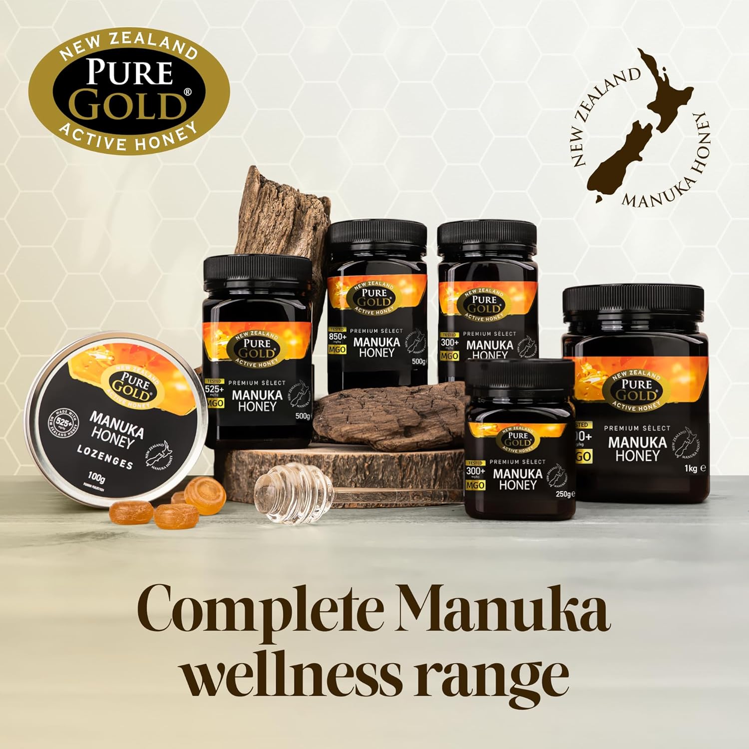Pure Gold Premium Select Manuka Honey 300+ MGO - 250g wellness range