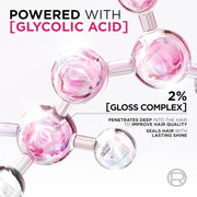 L'Oréal Paris Elvive Glycolic Gloss Shampoo 200ml ingredient panel with Glycolic Acid and 2 percent Gloss Complex