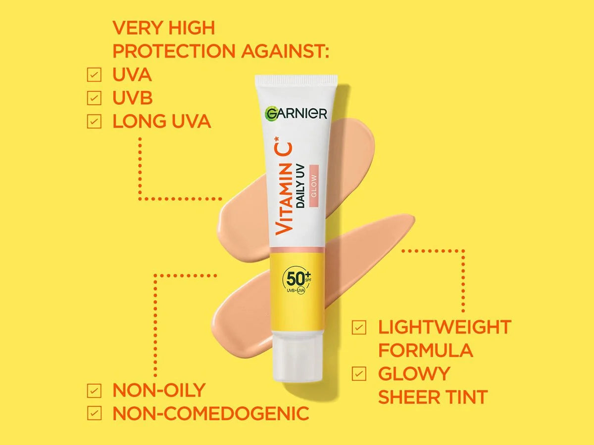 Supplement facts & ingredients image: Garnier UV fluid ingredients label SPF50 plus bottles 3 pack
