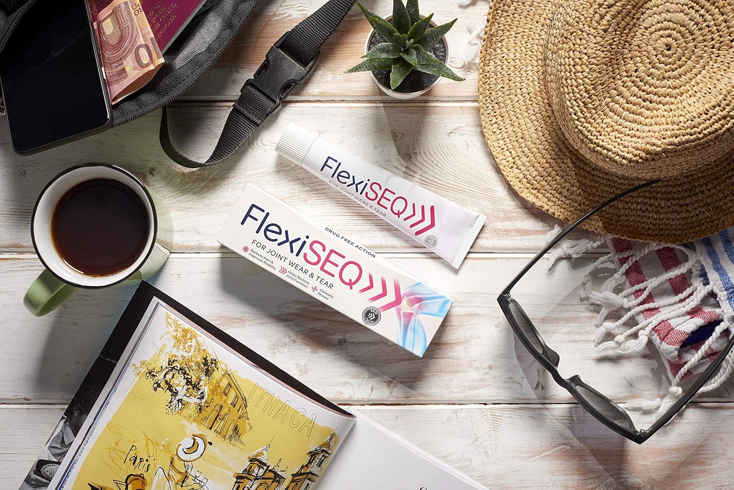 FlexiSEQ Topical Gel for Joint Comfort, large 100g tube & box.