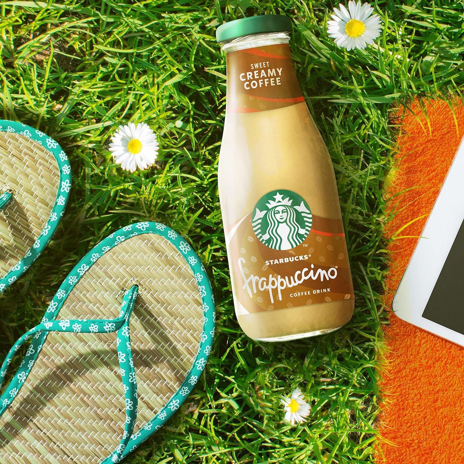 Lifestyle/use image: Starbucks Frappuccino Sweet Creamy Iced Coffee Drink chilled coffee bottles 8 x 250ml