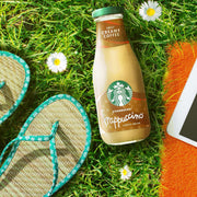 Lifestyle/use image: Starbucks Frappuccino Sweet Creamy Iced Coffee Drink chilled coffee bottles 8 x 250ml