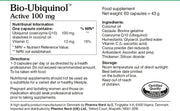 Pharma Nord Bio-Ubiquinol Active 100mg, food supplement softgel capsule box packaging, no flavour,  capsules, ingredients and nutritional information