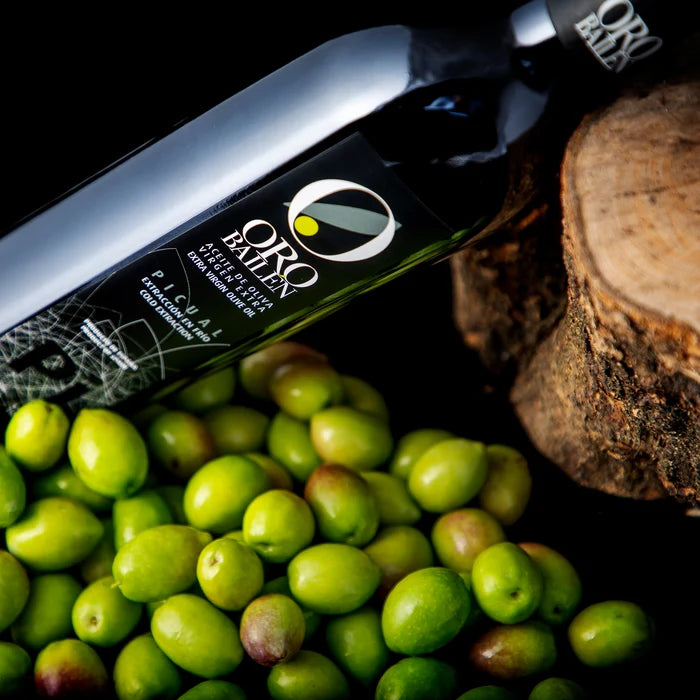 Oro Bailen Picual Extra Virgin Olive Oil 750ml packaging showing product information