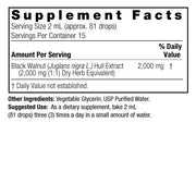 Nature’s Answer Black Walnut liquid extract supplement facts 30ml bottle