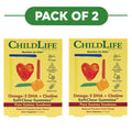 ChildLife Essentials Omega-3 DHA + Choline SoftChew Gummies 27 Tablets Pack of 2