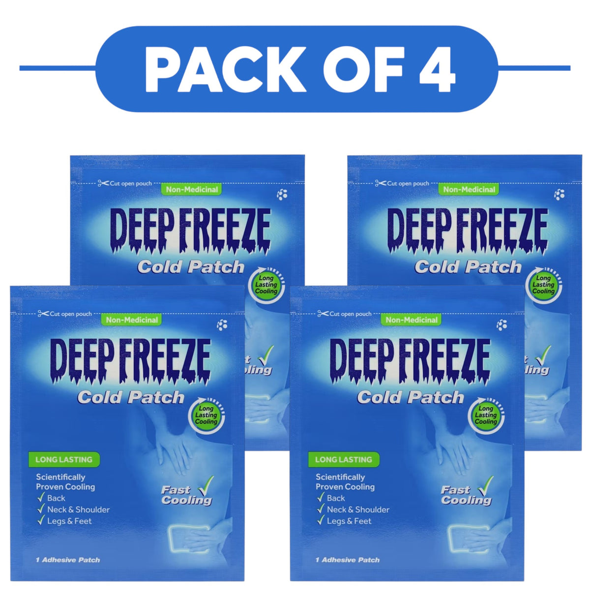 Deep Freeze Cold Patch Non-Medicinal 1 Adhesive Patch Pack of 4