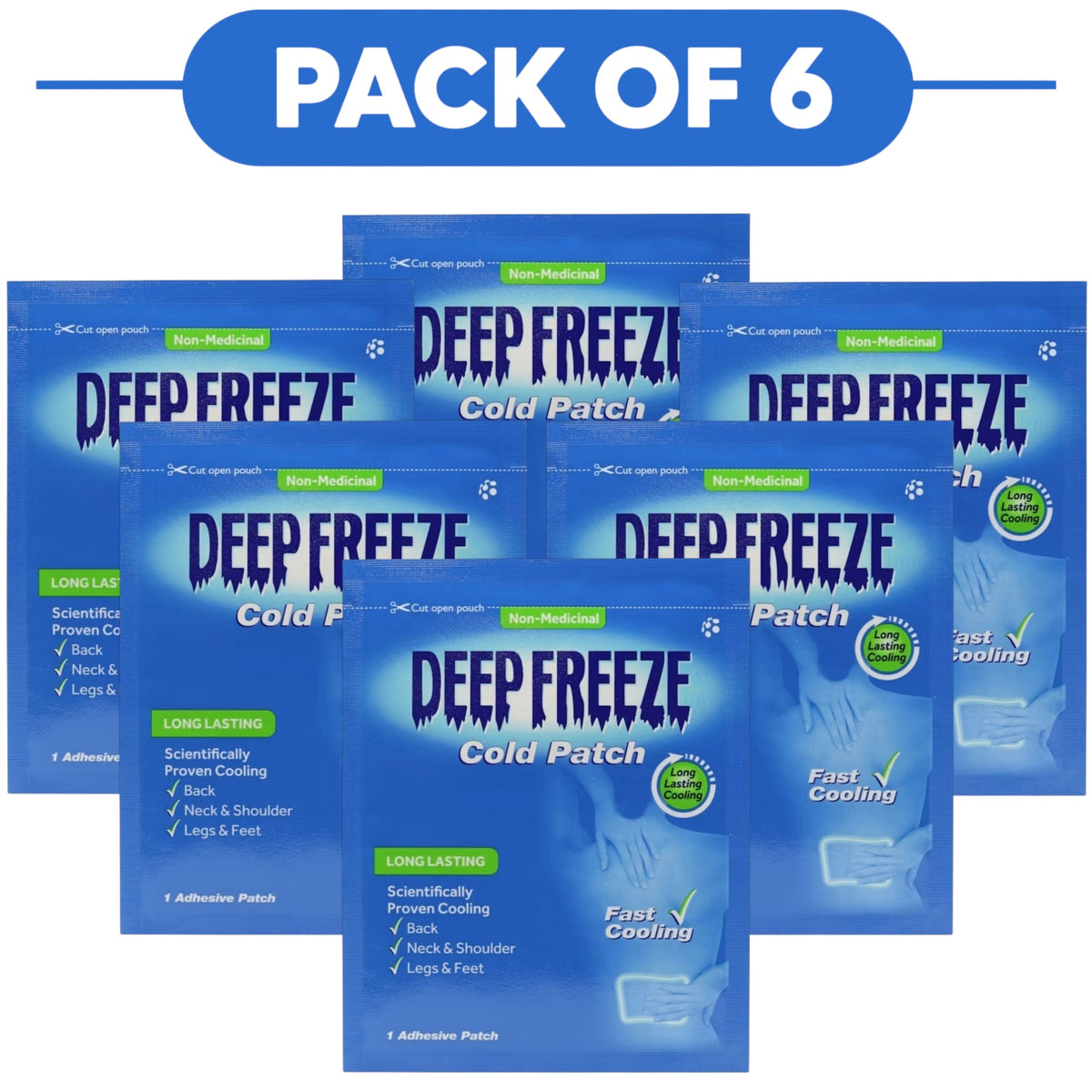Deep Freeze Cold Patch Non-Medicinal 1 Adhesive Patch Pack of 6
