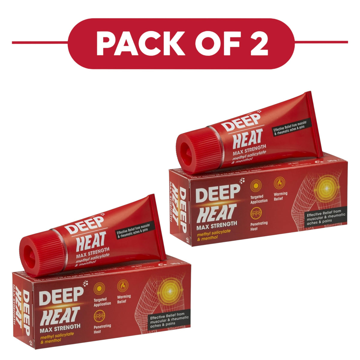 Deep Heat Max Strength Heat Rub Cream 35g Pack of 2