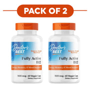 Doctor's Best Fully Active Vitamin B12 1500mcg 60 Veggie Capsules Pack of 2