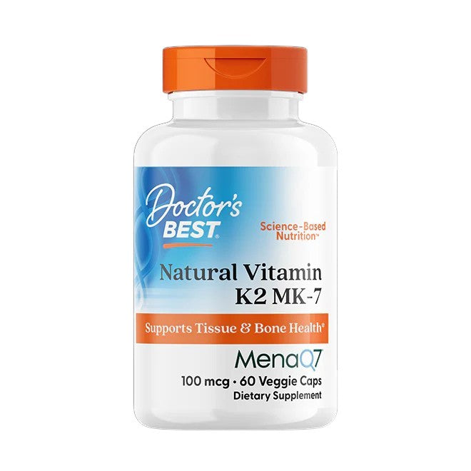 Doctor's Best Natural Vitamin K2 MK-7 with MenaQ7, 100 mcg, 60 Veggie Caps