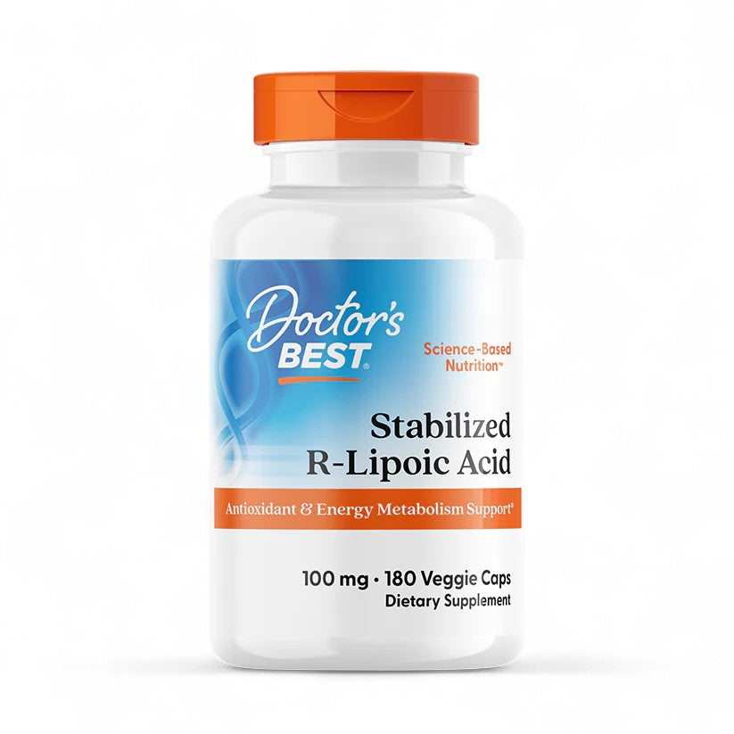 Doctor's Best Stabilized R-Lipoic Acid – 100mg, 180 Veggie Capsules