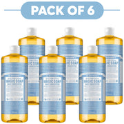 Dr. Bronner's Baby Unscented 18-in-1 Pure-Castile Liquid Soap 945ml Pack of 6