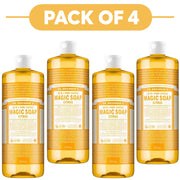 Dr. Bronner's Citrus 18-in-1 Pure-Castile Liquid Soap 945ml Pack of 4