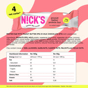 Nick's Peanut Butter Protein Bar Variety Pack nutrition and ingredient information 12x50g