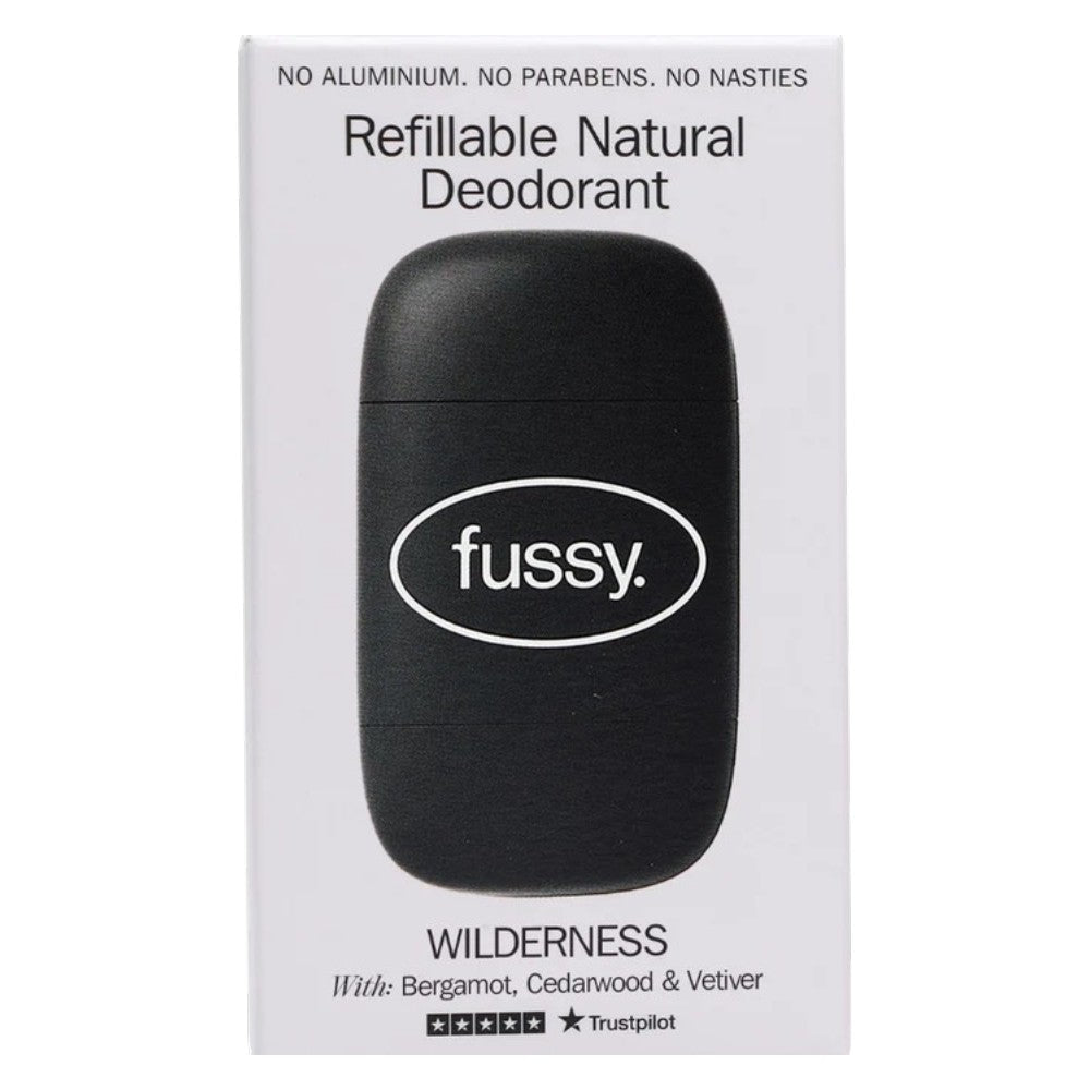 Fussy Refillable Natural Deodorant Wilderness fragrance 40g refillable stick front packaging