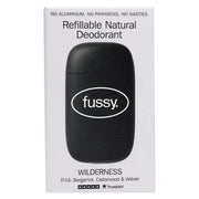 Fussy Refillable Natural Deodorant Wilderness fragrance 40g refillable stick front packaging