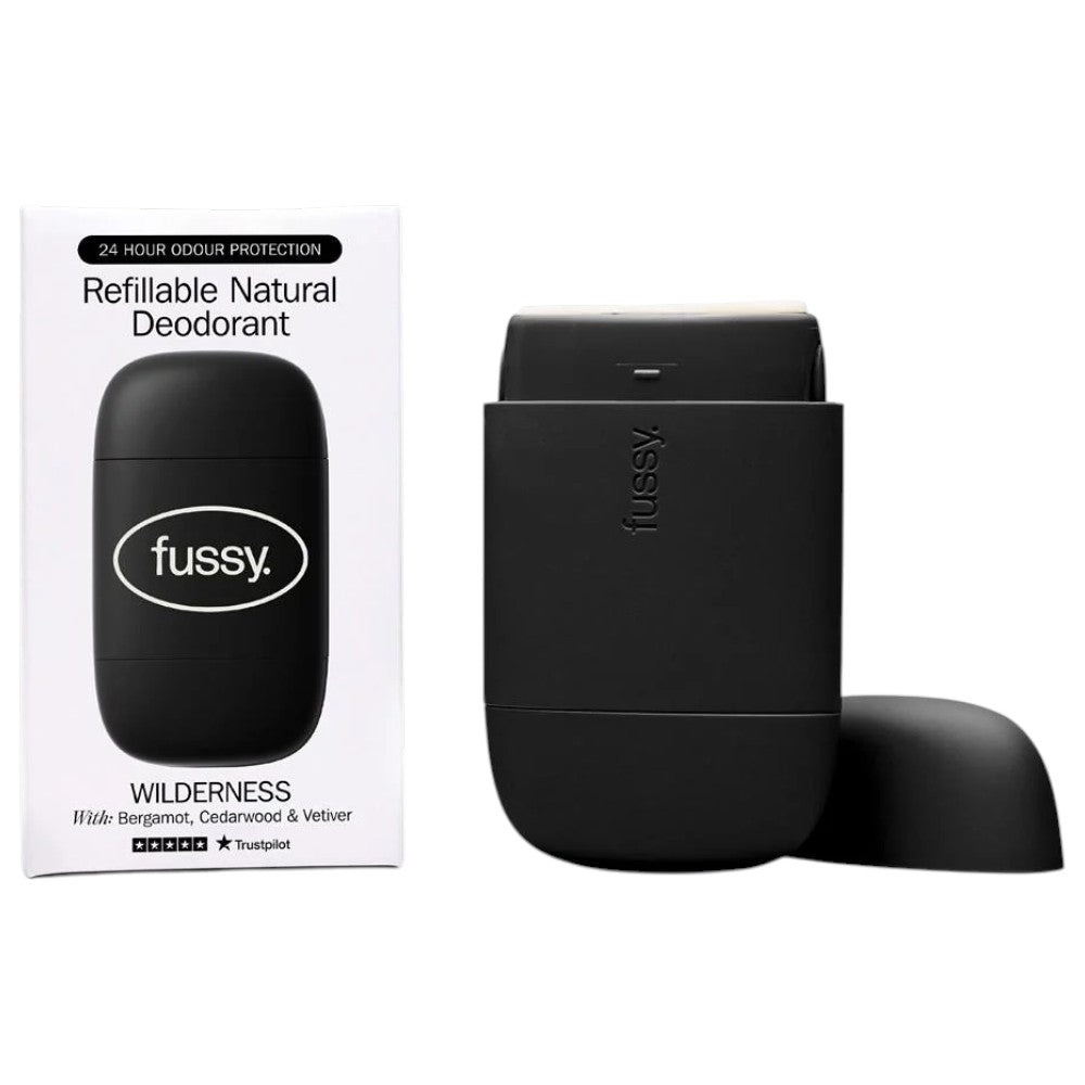 Fussy Refillable Natural Deodorant Wilderness fragrance 40g refillable stick front packaging