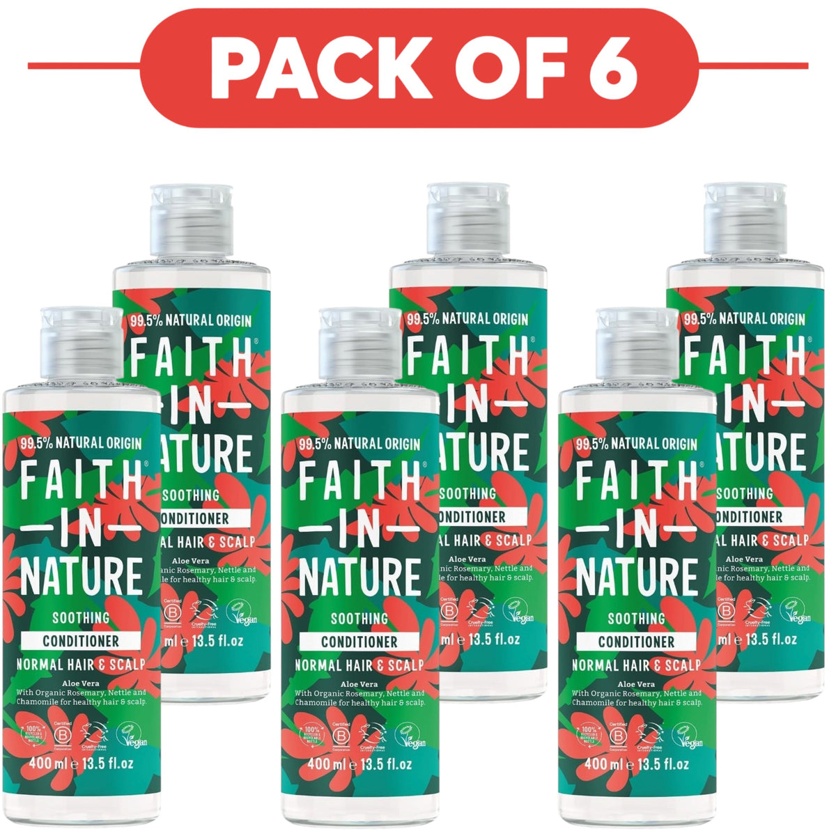 Faith In Nature Aloe Vera Soothing Conditioner 400ml Pack of 6