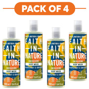 Faith In Nature Grapefruit & Orange Energising Body Wash 100ml Pack of 4