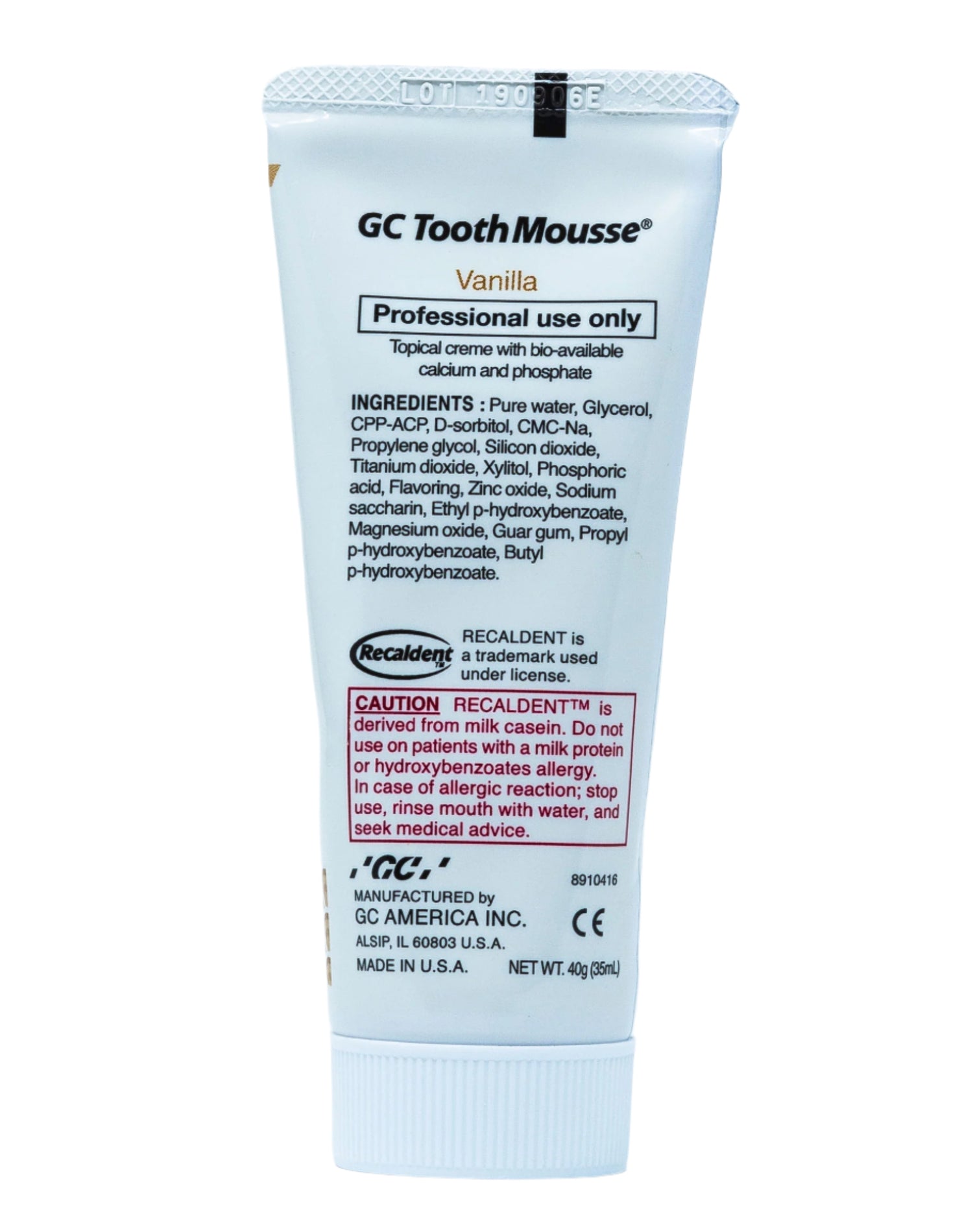 GC Tooth Mousse Vanilla - 40g | Remineralising Dental Crème for Sensitive Teeth