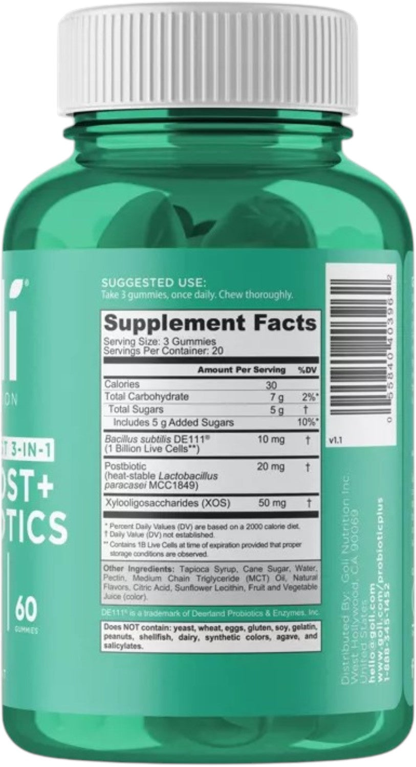 Barcode Image: Goli Pre Post Probiotics Gummies barcode packaging