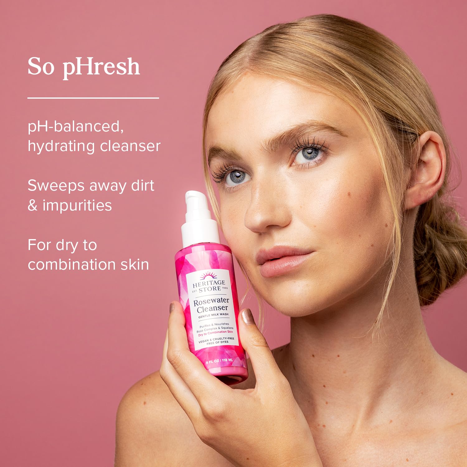 Heritage Store Rosewater Facial Cleanser – 118ml 