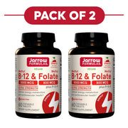 Jarrow Formulas Methyl B-12 5000mcg Folate 800mcg 60 Chewable Tablets Pack of 2