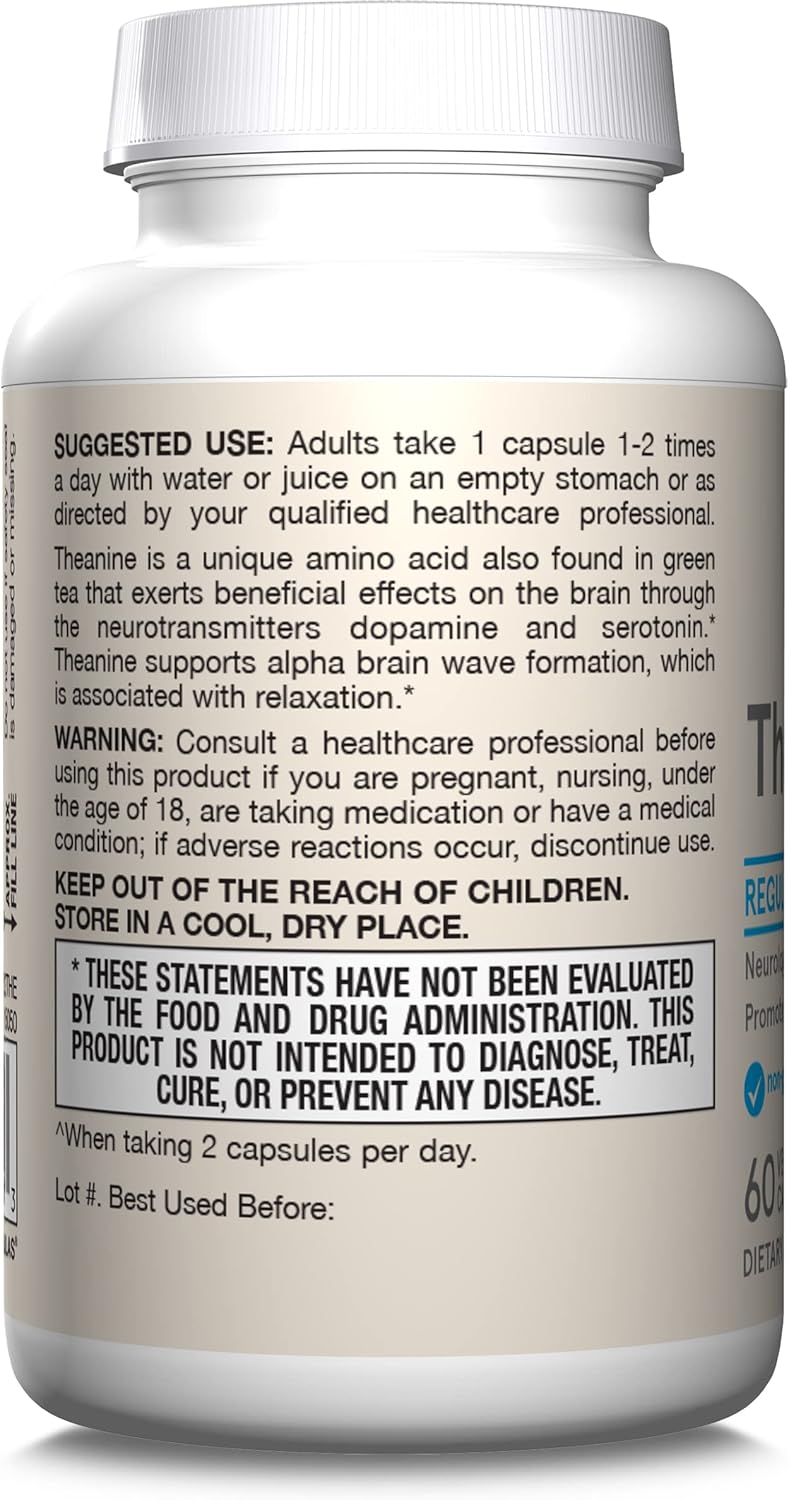 How to Use Image: Jarrow Formulas l theanine 100mg veggie capsules 60 count usage instructions empty stomach
