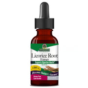 Nature’s Answer Licorice Root Liquid Extract Low Alcohol 60ml bottle front viewon a white background
