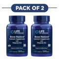 Life Extension Bone Restore Calcium Vitamin K2 120 Capsules Pack of 2