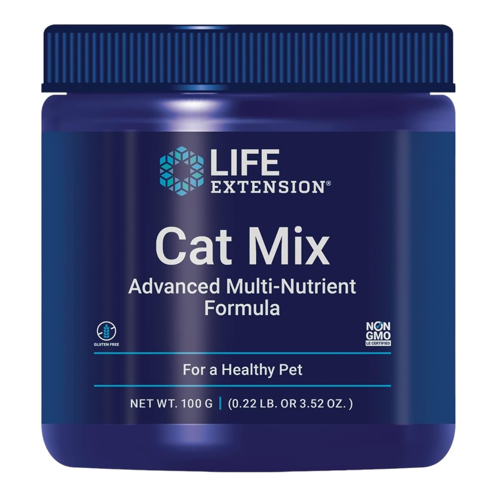 Life Extension Cat Mix Advanced Multi-Nutrient Formula 100g powder container packaging, no flavour, 100g