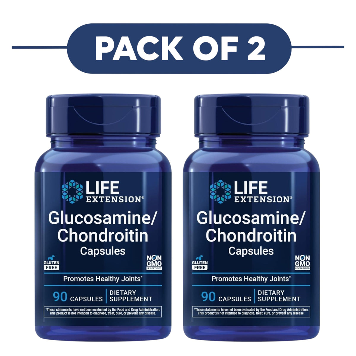 Life Extension Glucosamine Chondroitin 90 Capsules Pack of 2