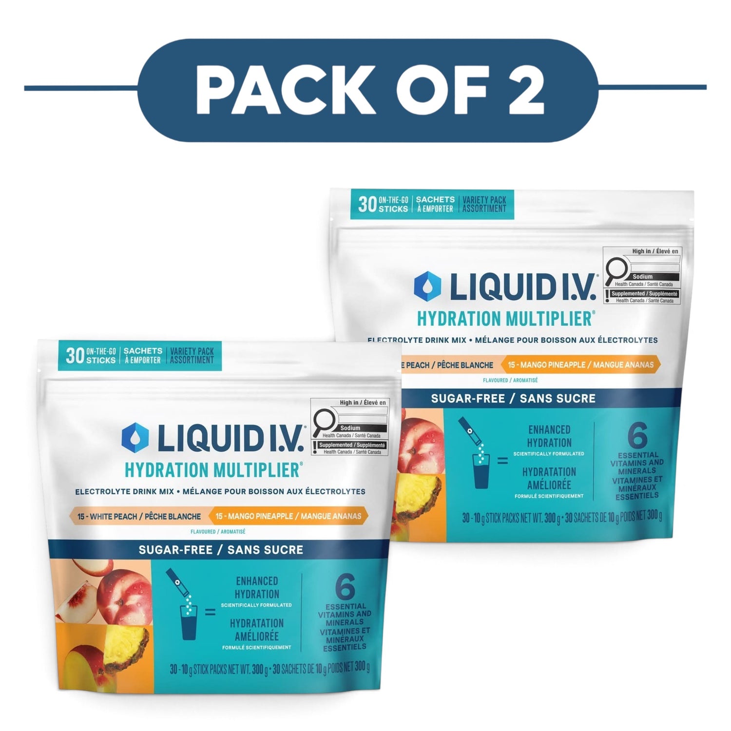 Liquid I.V. Hydration Multiplier Electrolyte Mix Variety Pack 30 x 10g Pack of 2