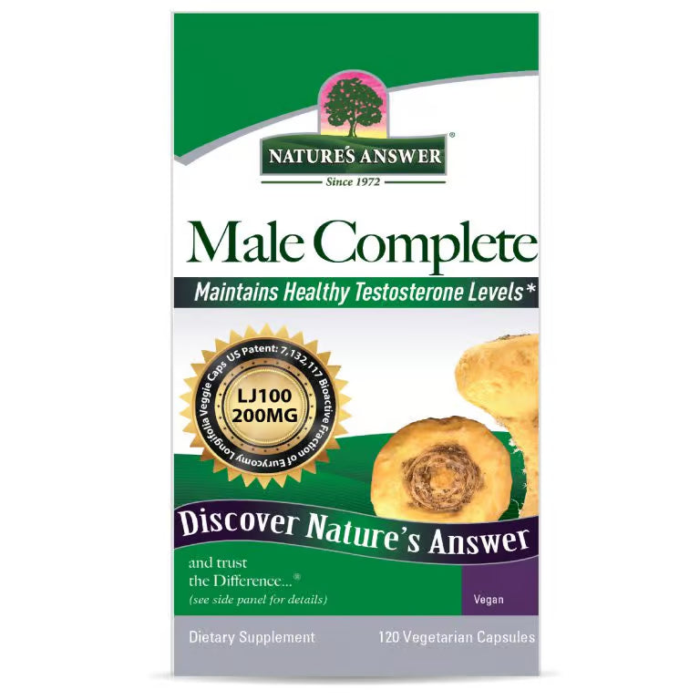 Nature’s Answer Male Complete Herbal Food Supplement 120 vegan capsules box front view