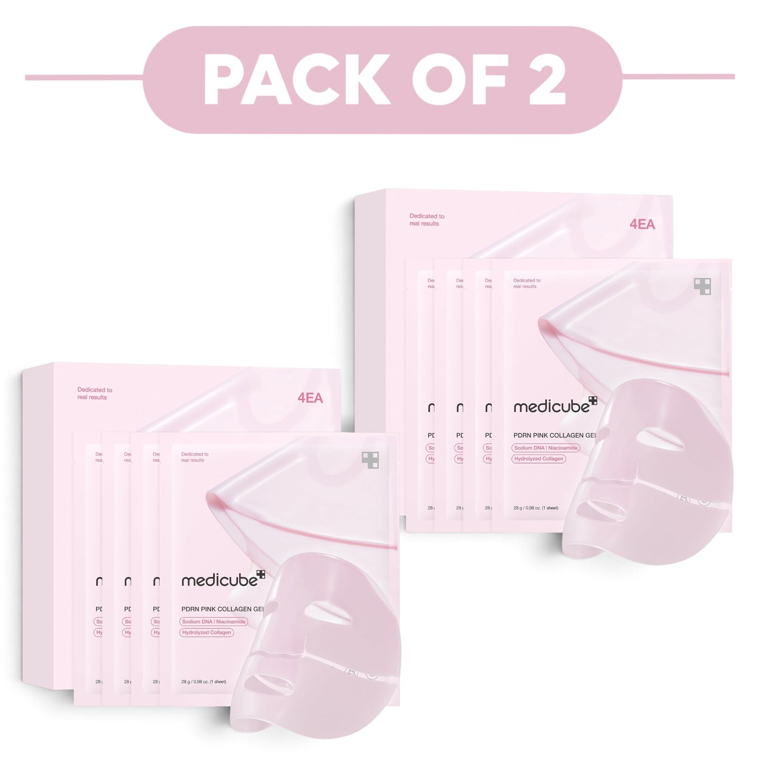 Medicube PDRN Pink Collagen Gel Mask 4 Sheet Pack of 2