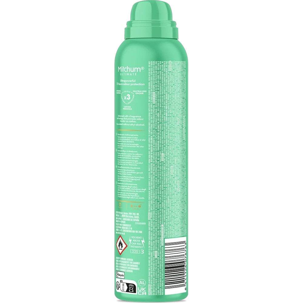 Mitchum Women's Ultimate 72H Bright Floral Antiperspirant aerosol spray can 250ml ingredients & barcode