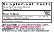 Nature’s Answer Mullein Leaf Liquid Extract 30ml supplement facts label