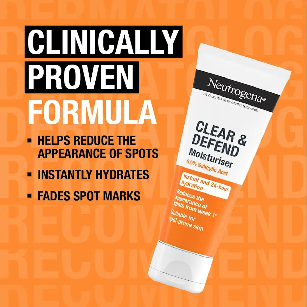 Neutrogena Clear & Defend Oil-Free Moisturiser 50ml bottle.