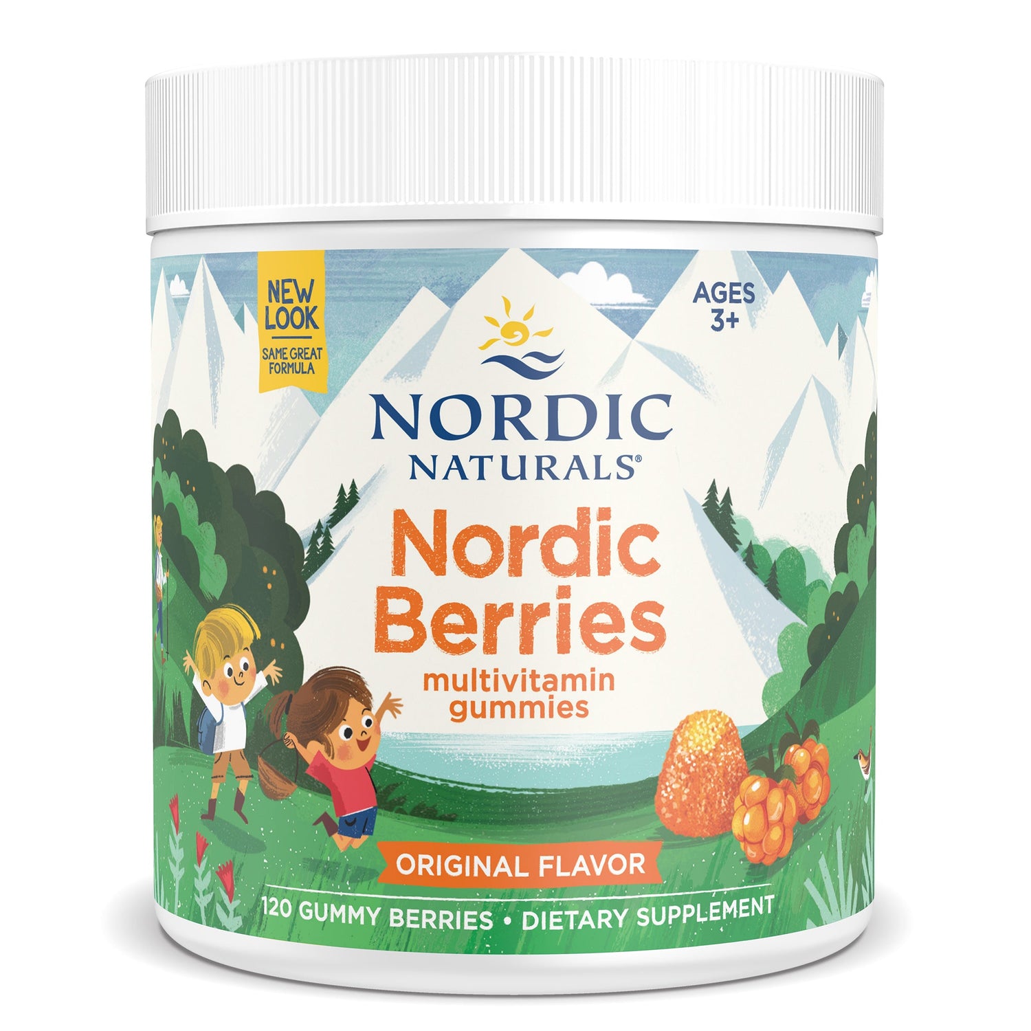 Nordic Naturals Nordic Berries kids multivitamin 120 gummy bottle, citrus flavor, for ages 3+