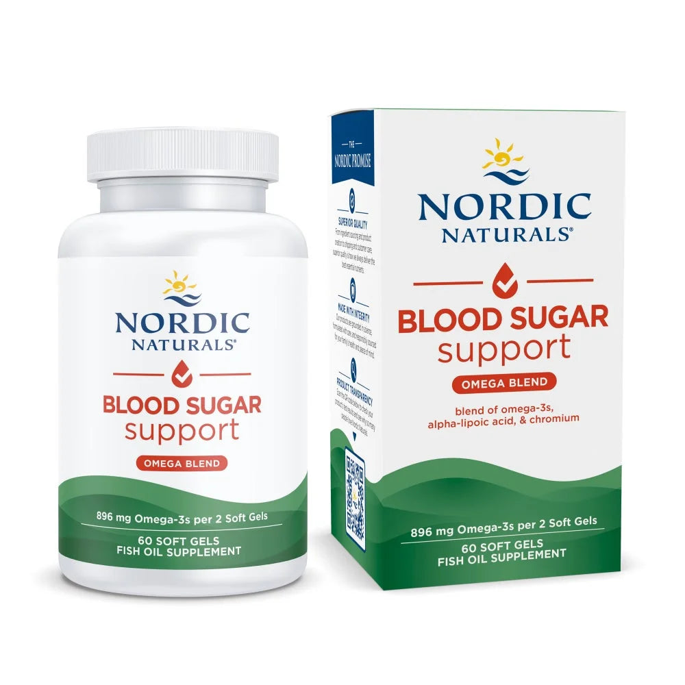Nordic Naturals Blood Sugar Support Omega Blend 60 Soft Gels Pack of 2