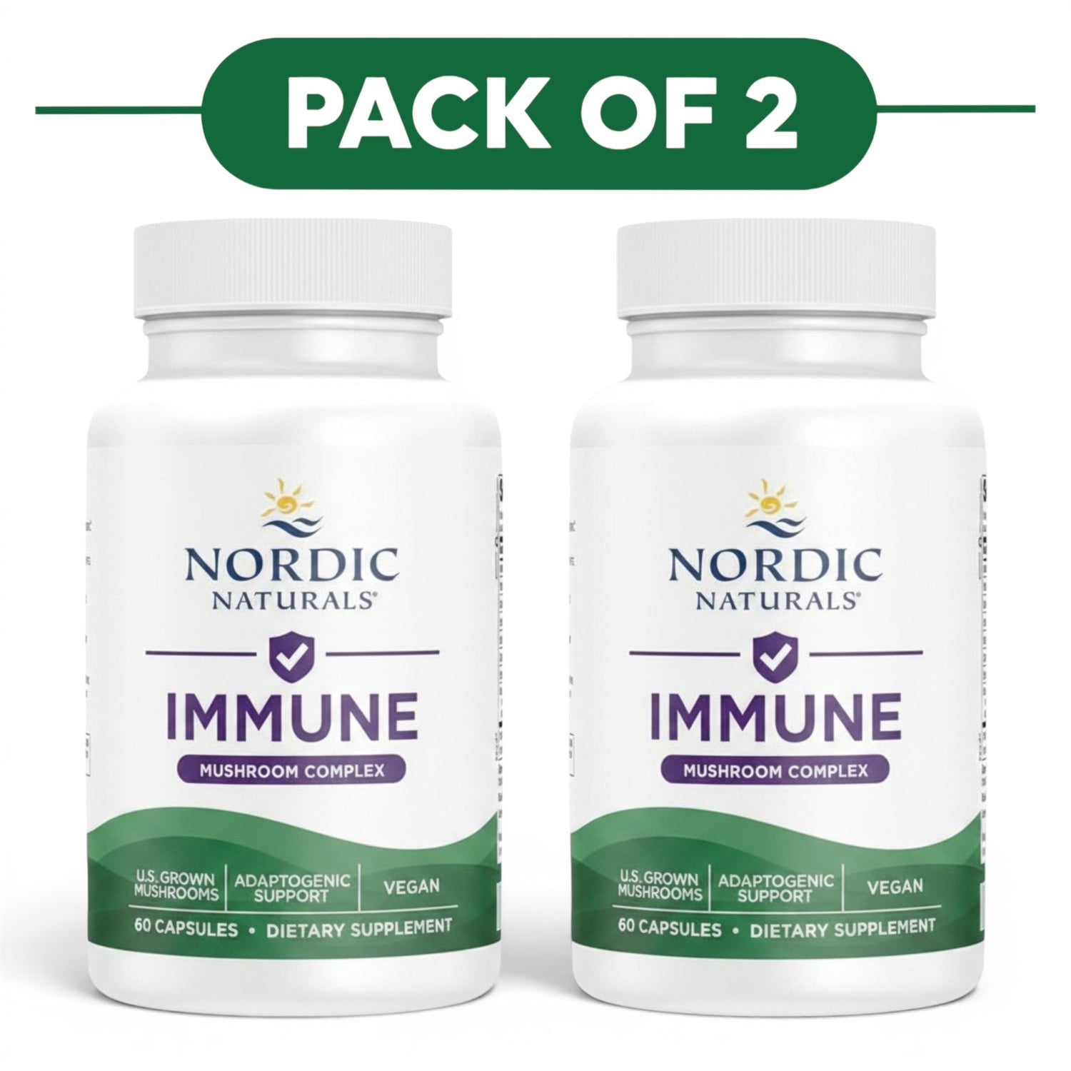 Nordic Naturals Immune Mushroom Complex 60 Capsules Pack of 2