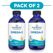 Nordic Naturals Omega-3 1560mg Lemon Liquid Fish Oil 237ml Pack of 2