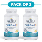 Nordic Naturals Omega-3D with Vitamin D3 Lemon 120 Soft Gels Pack of 2